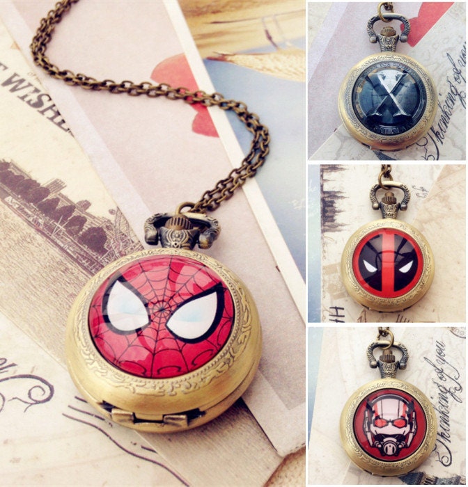 Superhero Pocket Watch Pocket Watch for men includes by Moviefans
