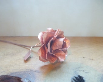 Copper rose, 15th wedding anniversary, Valentine love gift