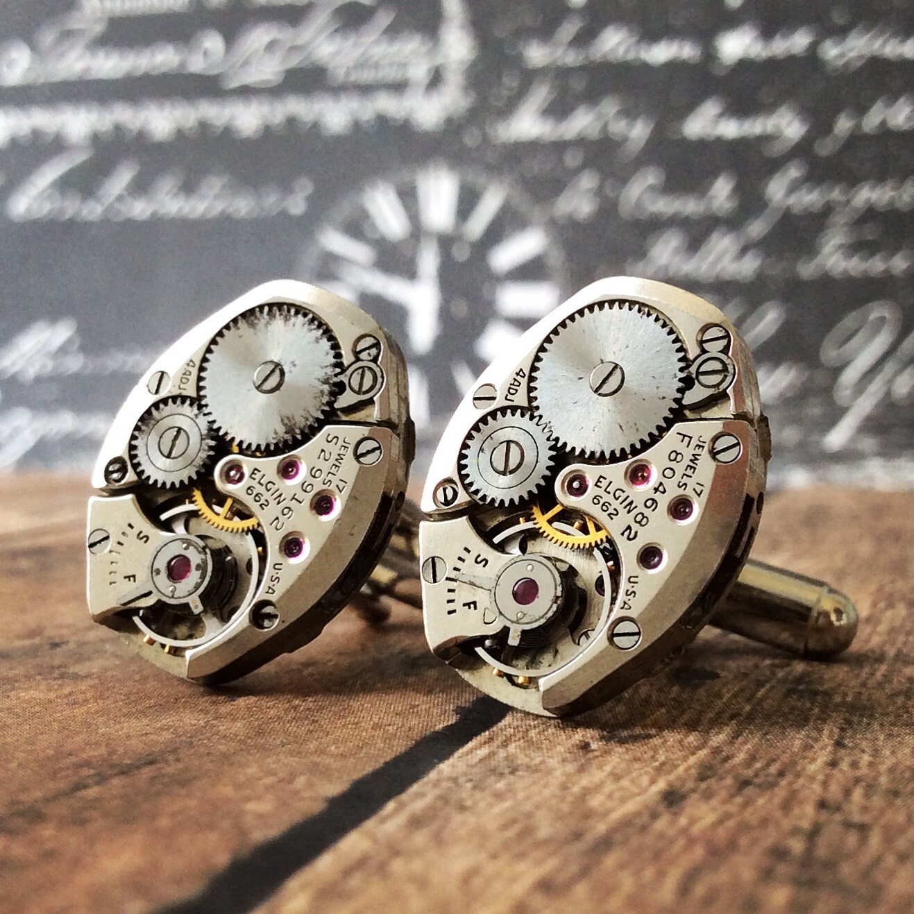 Steampunk Cufflinks Watch Movement Cufflink Elgin Cufflinks