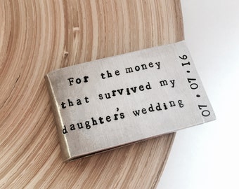 father of the bride gift - money clip - money clip wallet -father gift - father daughter gift- wedding dad gift - wedding gift parents