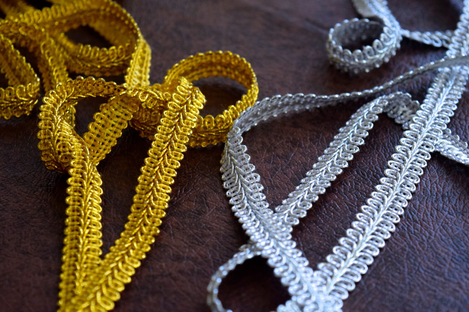 Cammi's 5/8" Metallic Gold or Silver French Gimp Decorative Braid Trim