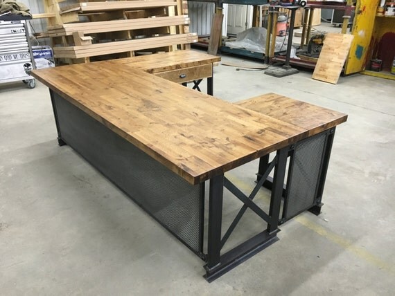The industrial U Shape Carruca Office Desk by IronAgeOffice