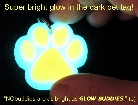 Glow in the dark pet tag by GlowBuddies on Etsy