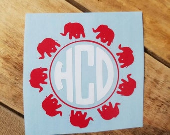 Alabama elephant monogram decal