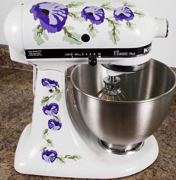 Purple Poppy Flowers Watercolor Kitchenaid Mixer Mixing