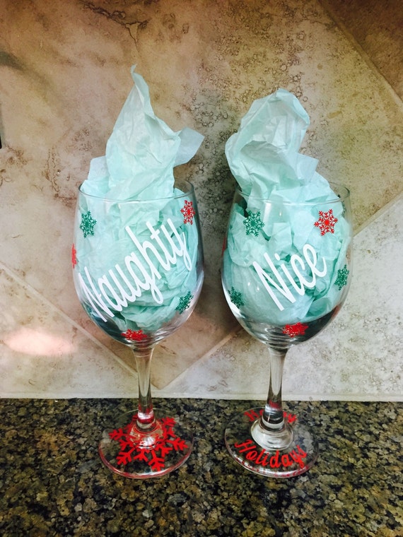 christmas wine glasses