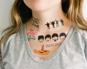 6 Beatles Temporary Tattoos- GeekTat