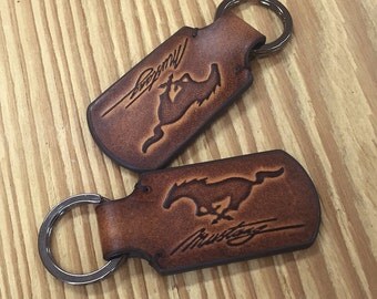 Ford mustang leather keychain. Horse emblem