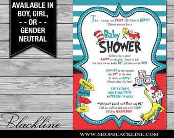 Printed Dr. Seuss Baby Shower Invitations