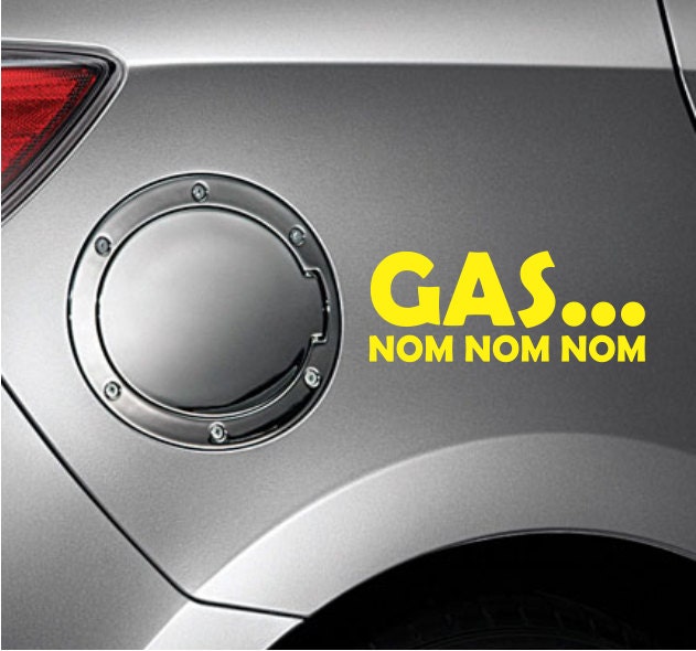 Gas Nom Nom Funny Sticker Vinyl Decal Car Diesel Truck SUV