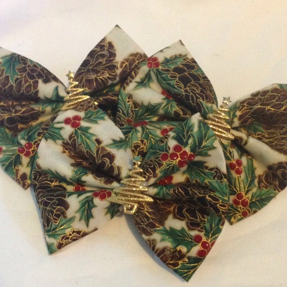 pine cone christmas tree hair bow pine cone christmas tree hair bow