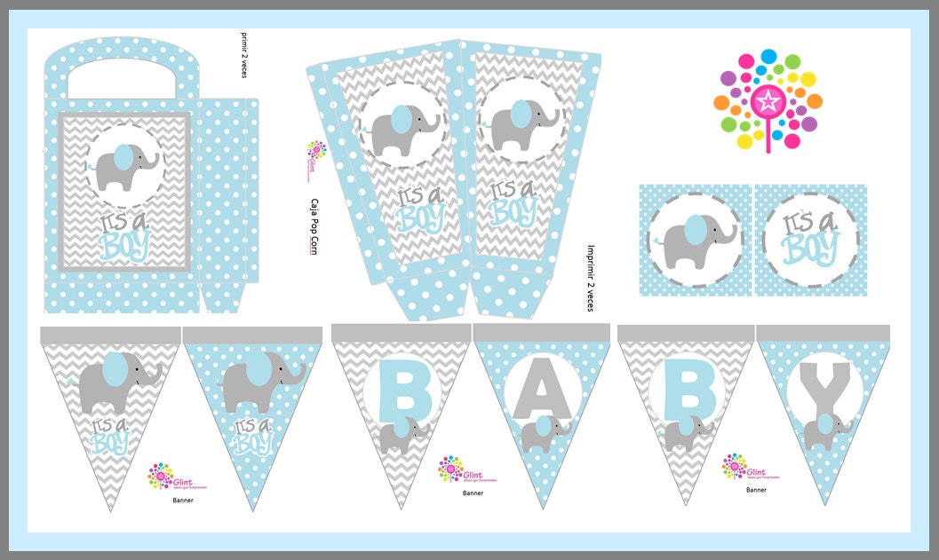 Kit imprimible Elefante Niño