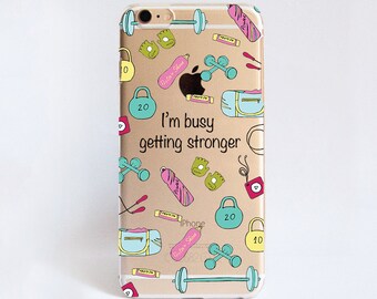 Motivational Gym Quote - Clear Phone case design for iPhone Cases, HTC Cases, Samsung Cases, Blackberry Cases, Sony Cases and Nokia Cases