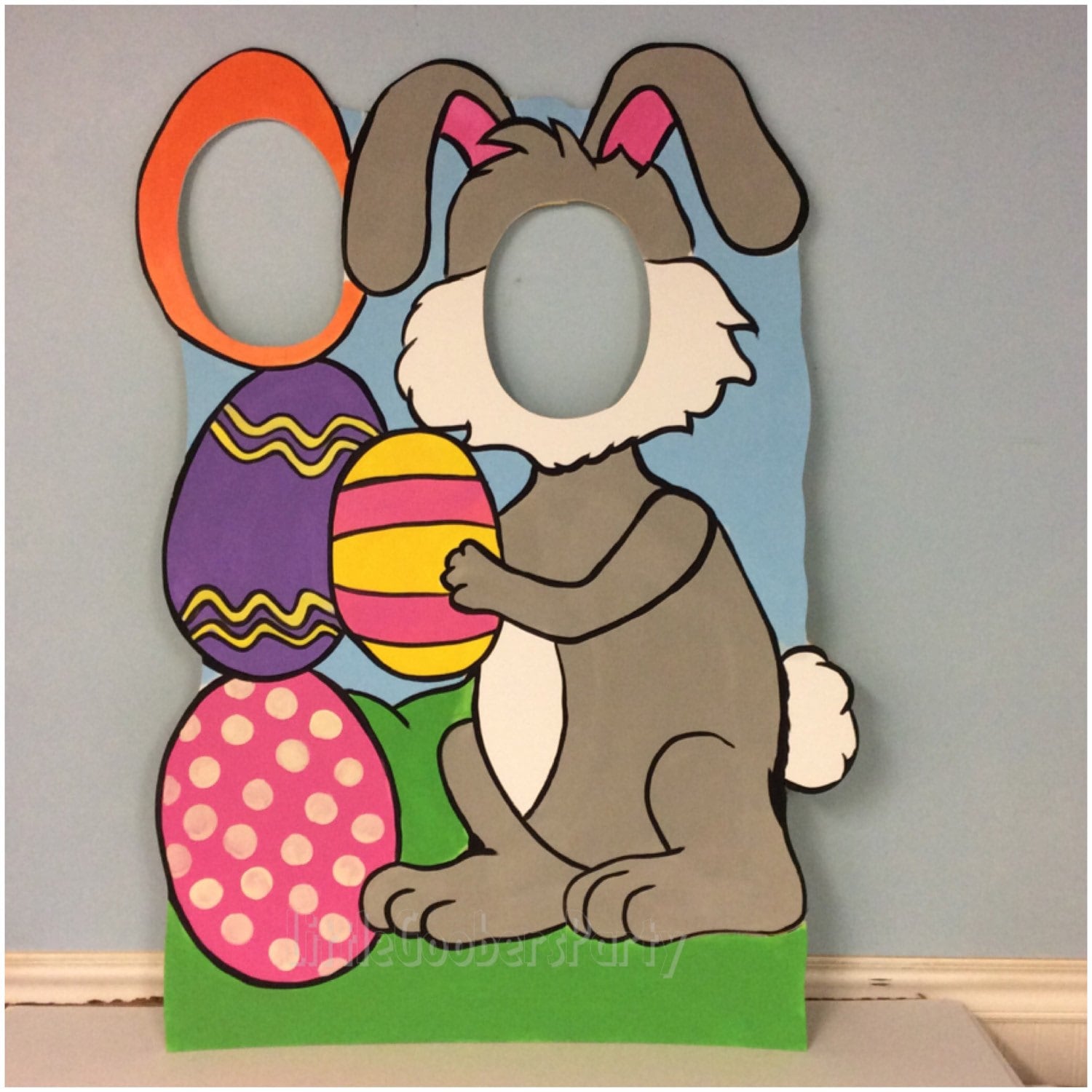 Easter bunny photo booth prop wooden personalized easter