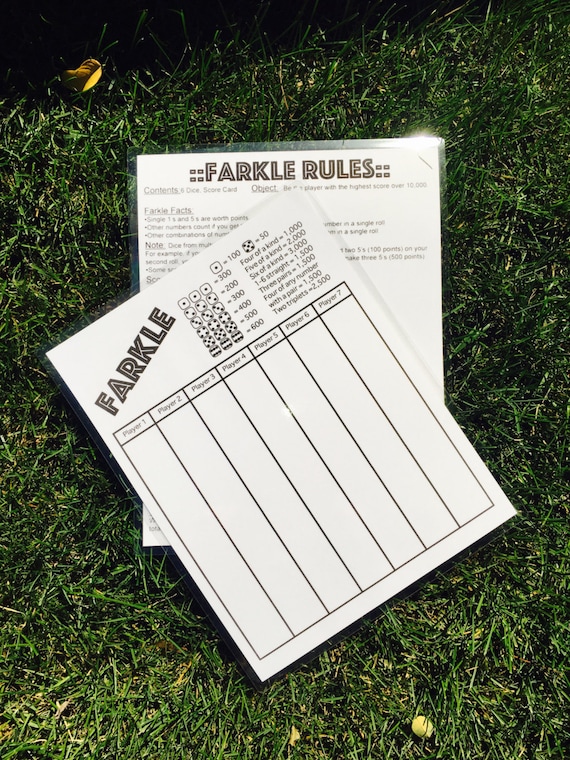 farkle rules and scoring