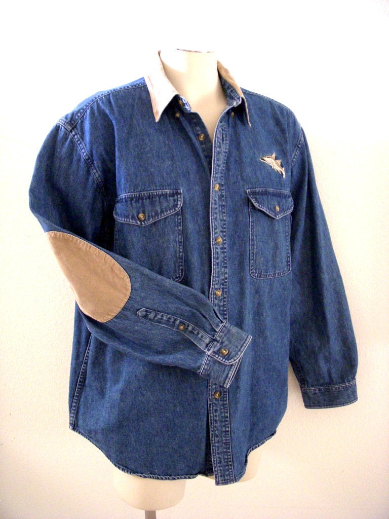 denim shirt with patches