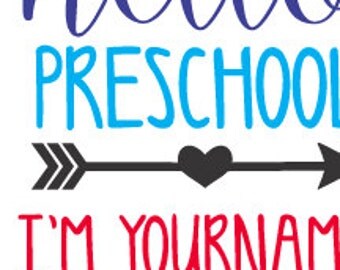 Hello Preschool SVG DXF Cutting File