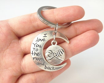 anniversary gifts for boyfriend,anniversary keychain,anniversary key chain,anniversary gift,i love you to the moon and back keychain