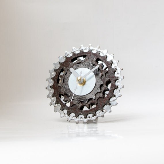 Small Bicycle Clock Bicycle Desk Clock Unique by ClockLight