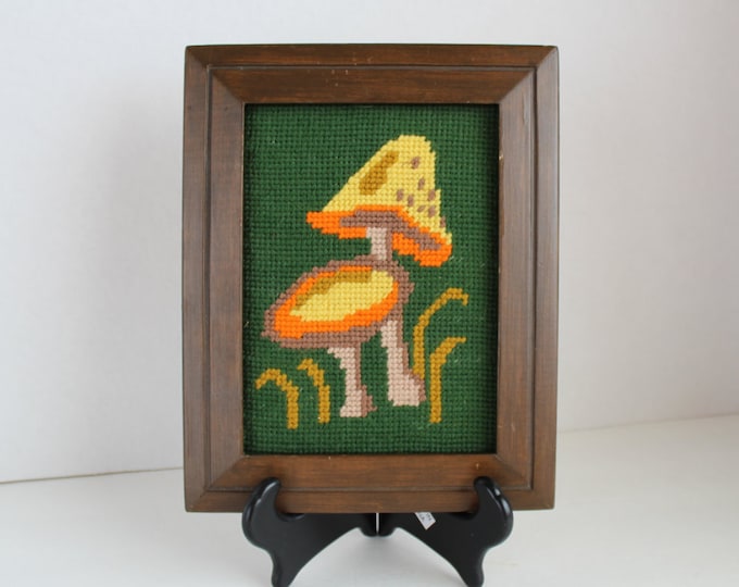 Vintage Cross Stitch, Wall Hanging, Picture, Mushroom Decor, Cross Stitch Pattern