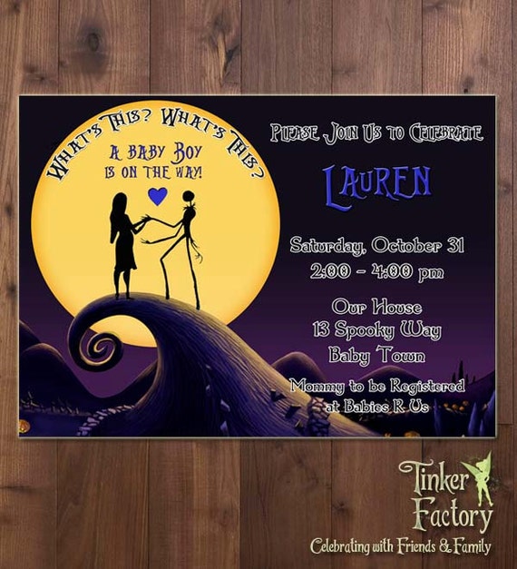 Nightmare Before Christmas Baby Shower Party Invitation Digital File 