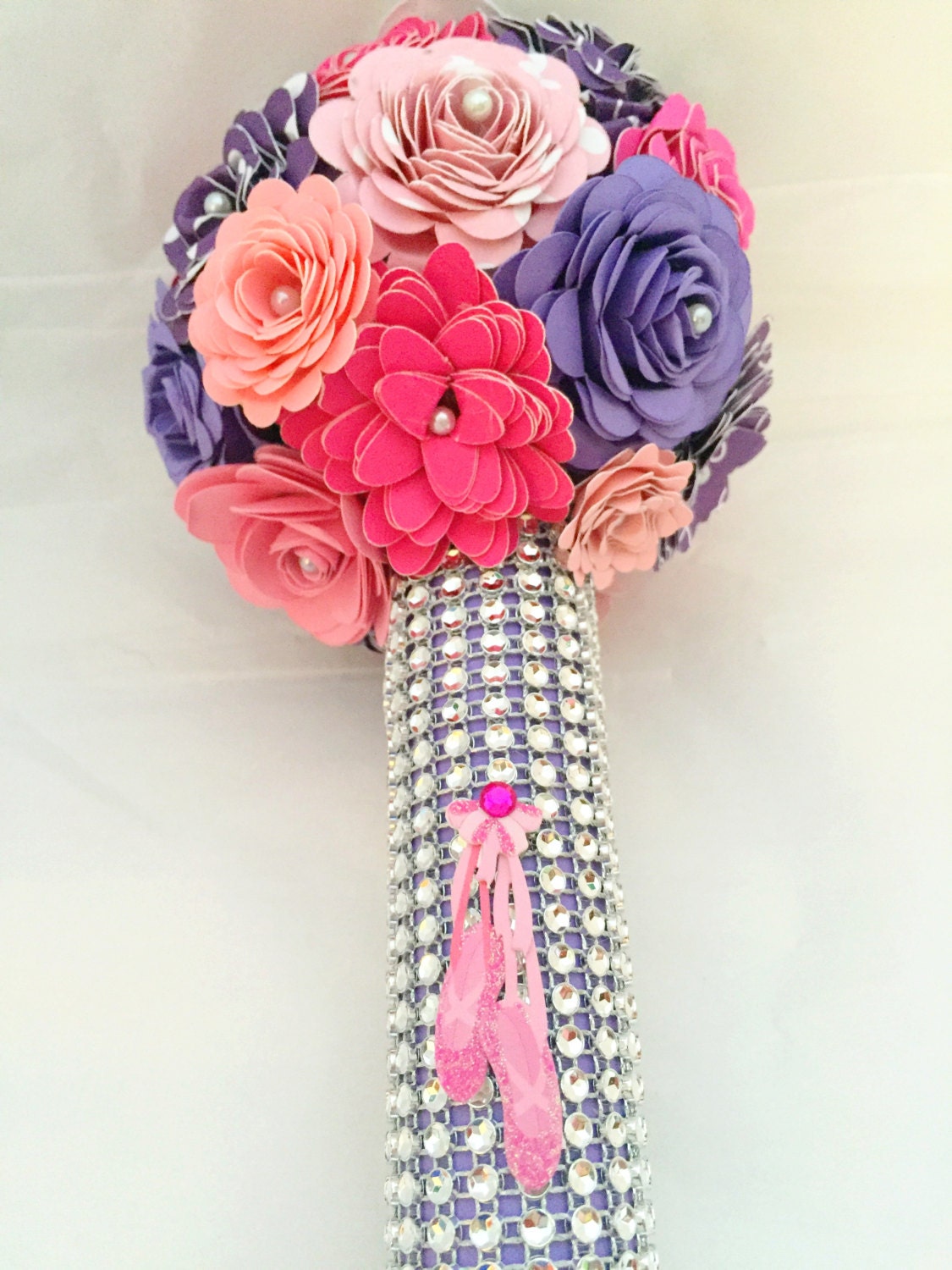 Dance recital Paper Flower Bouquet ballet pink purple and