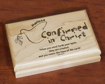 Confirmed in Christ Engraved Keepsake Box, Confirmation Gift, Custom Confirmation Gift, Psalm 104:30
