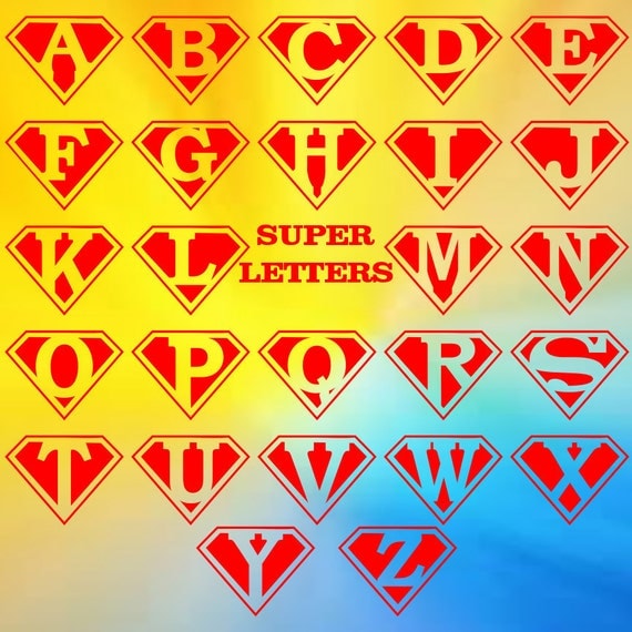 Download Superman Alphabet fcm svg png Cut Files