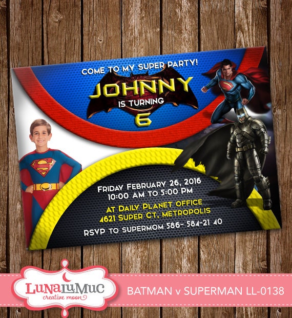 Batman Vs Superman Printable Invitations 4