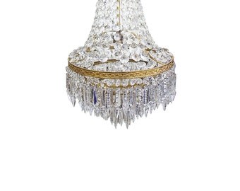 Antique chandelier Large Empire chandelier Italian Chandelier Vintage Chandelier Crystal chandelier Vintage Ceiling lamp Crystal lamp