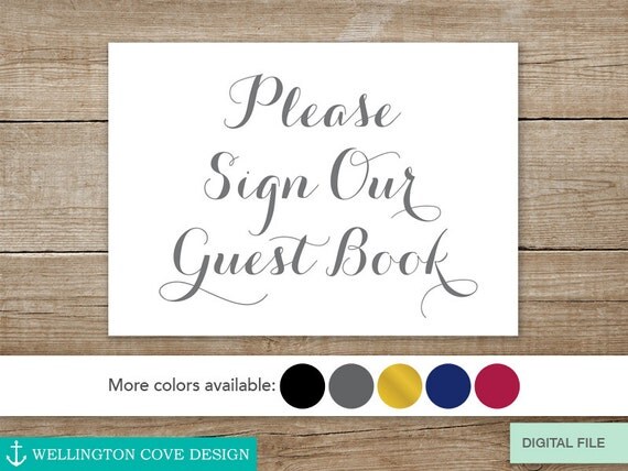 Please Sign Our Guest Book Sign for by WellingtonCoveDesign