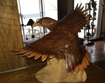 Hand Carved Wood Eagle (alternate 4)