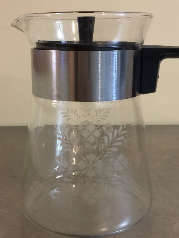 Vintage Pyrex Glass Carafe Mid Century Coffee Pot Beverage