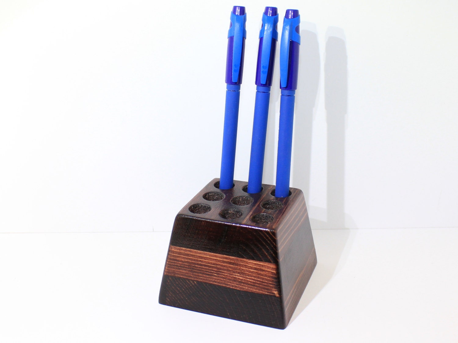 Fountain Pen Stand Desk Organizer Wooden Desk Caddy