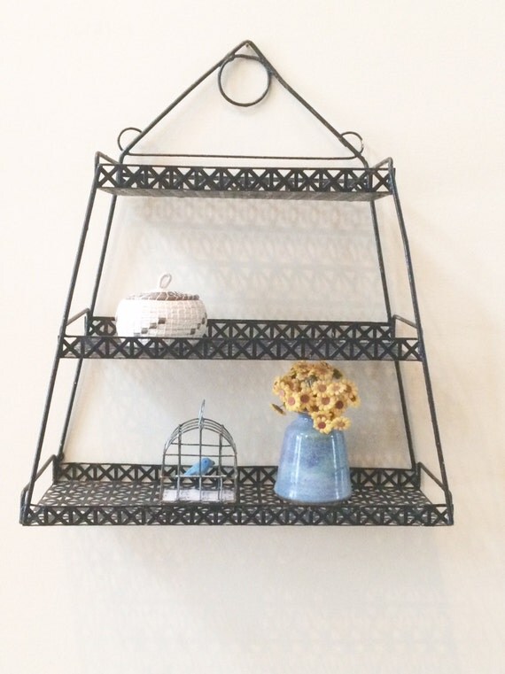 Shelf Metal Mesh Black Three Tiers by TwoBeContinued on Etsy