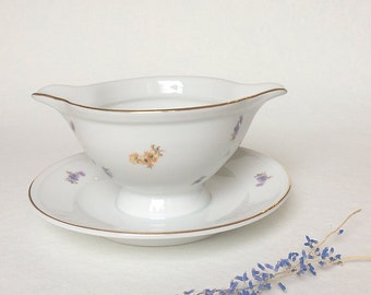 Gravy Boat. Antique 1907 EICHWALD Porcelain Gravy Boat. Vintage Sauce Boat.