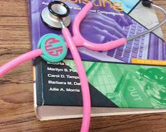 Monogram Stethoscope Name Tag ID Covers - Stethoscope ID Covers - Nurse ID Covers - Nurse Monograms - Nurse Gift - Monogram Stethoscope