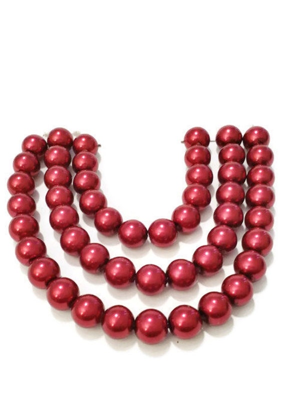 Pearl beads bulk dark red pearls beads for jewelry making
