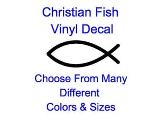 Christian Fish Vinyl Decal (Choose From Many Different Colors)