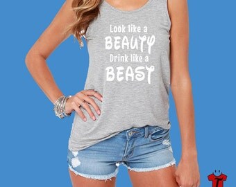 Epcot drinking disney shirts / Epcot shirts / disney tank top / Drink like a beauty Tank top / beauty and the beast / disney drinking shirt