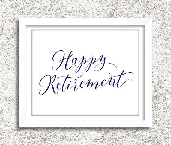 items similar to printable navy happy retirement sign instant
