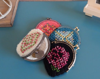 Cross Stitch Coin Purse- Metal Frame Coin Purse