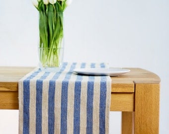 Linen rustic table runner, prewashed linen table runner, long linen table runner, natural linen table runner, custom length