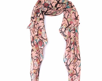Owl Print Scarf / Summer Scarf / Womens Viscose Scarves / Fashion scarf / Boho scarf / Scarf Shawl / Women's Scarf / Gifts For Her