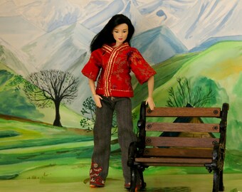 Chinese Coat - barbie - red
