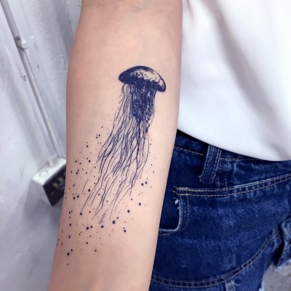 LAZY DUO Jellyfish Ocean Temporary Tattoo nature by 
