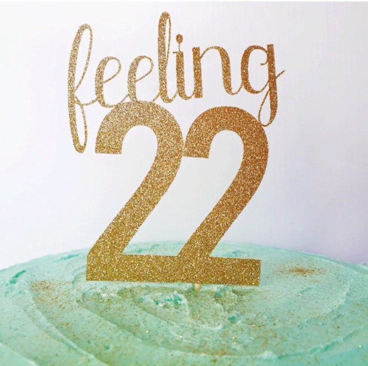 22nd Birthday Cake Topper Birthday Cake Glitter Topper