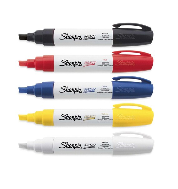 Items similar to 5 Sharpie Paint Markers Bold Point Pens Oil Based