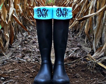 Charles River Monogram Boot Socks | Monogram Boot Socks | Monogram Womens Socks | Monogram Boot Cuffs | Wellington Socks | Wellie Socks