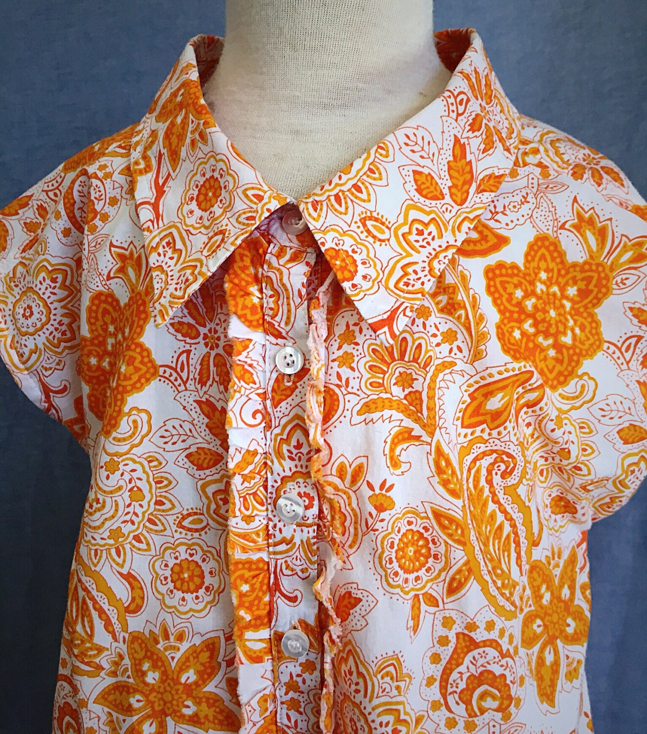 orange paisley dress